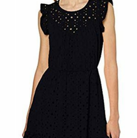 Vero Moda Women’s Sally Eyelet Ruffled Navy Dress Size: M - Picture 9 of 9